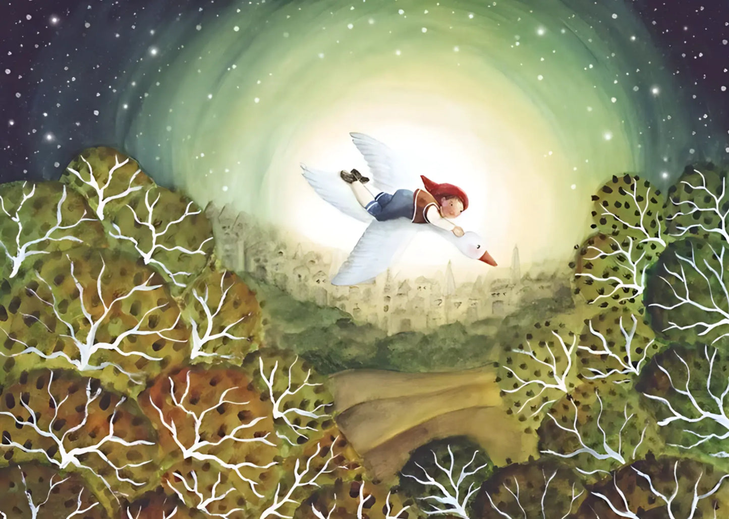 Fairytale Art: Nils Holgersson Postcard - Alder & Alouette