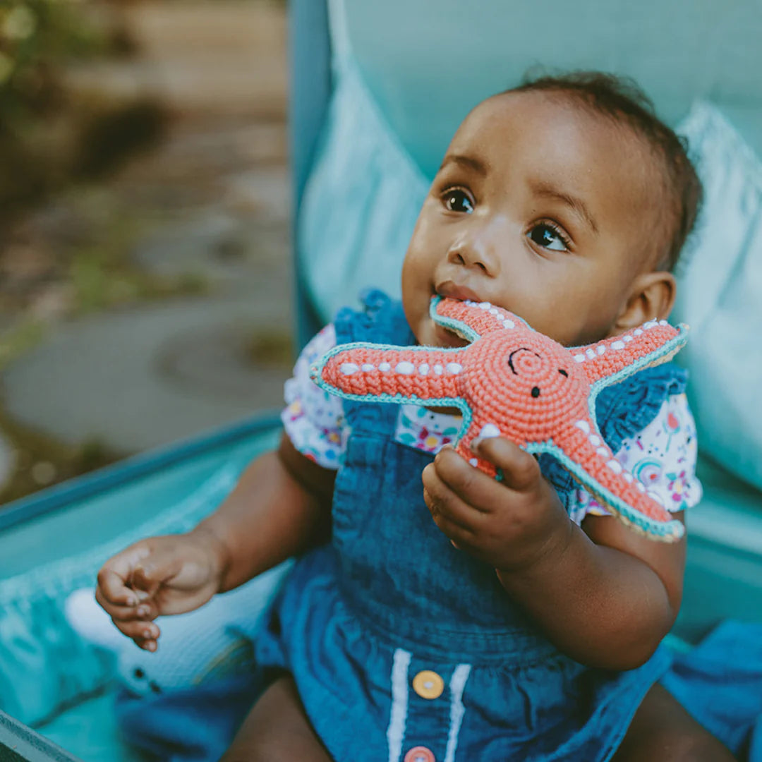 Baby Rattle Colorful Starfish - Alder & Alouette