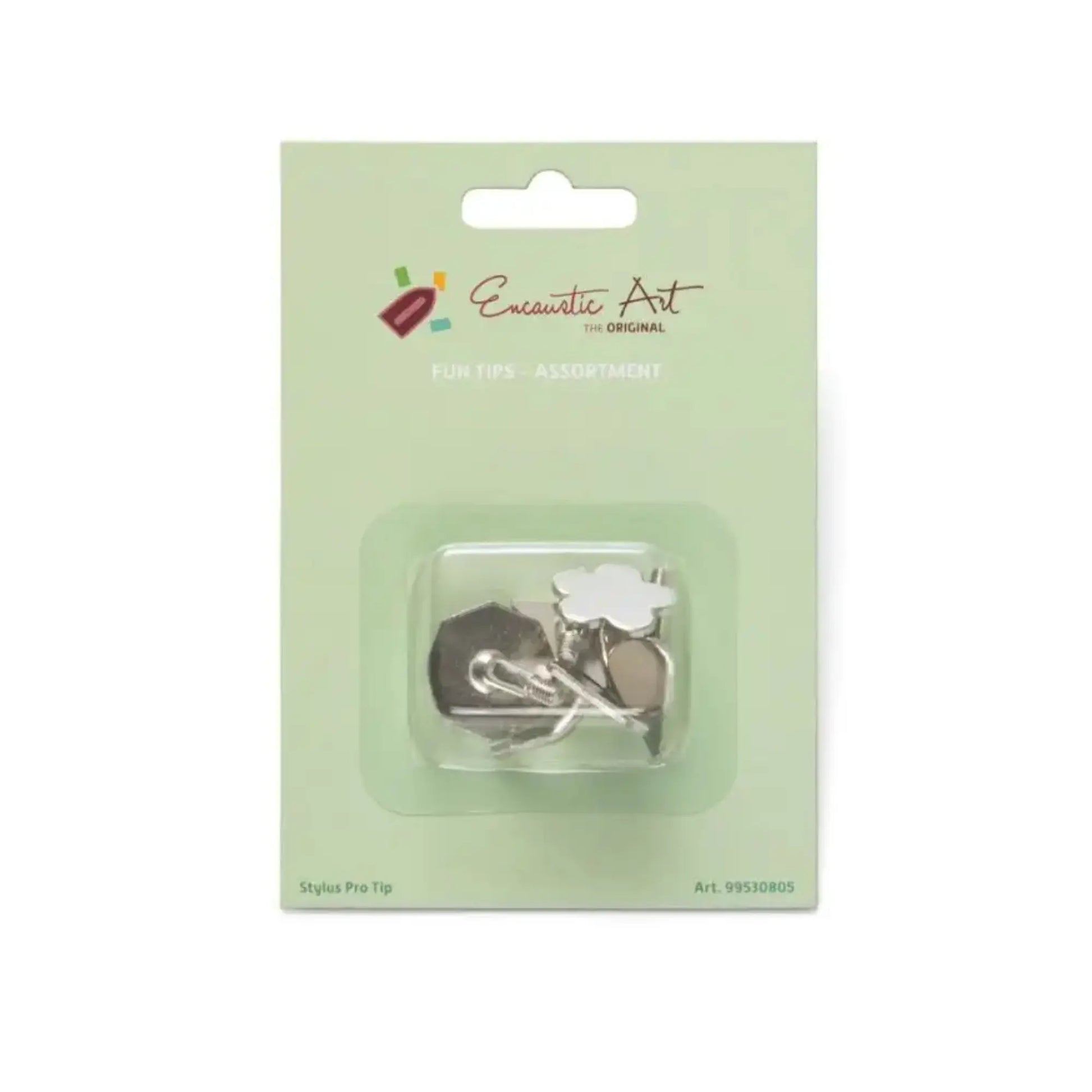 Encaustic Art set of Stylus Pro Tips in five shapes in retail packaging with mint backing