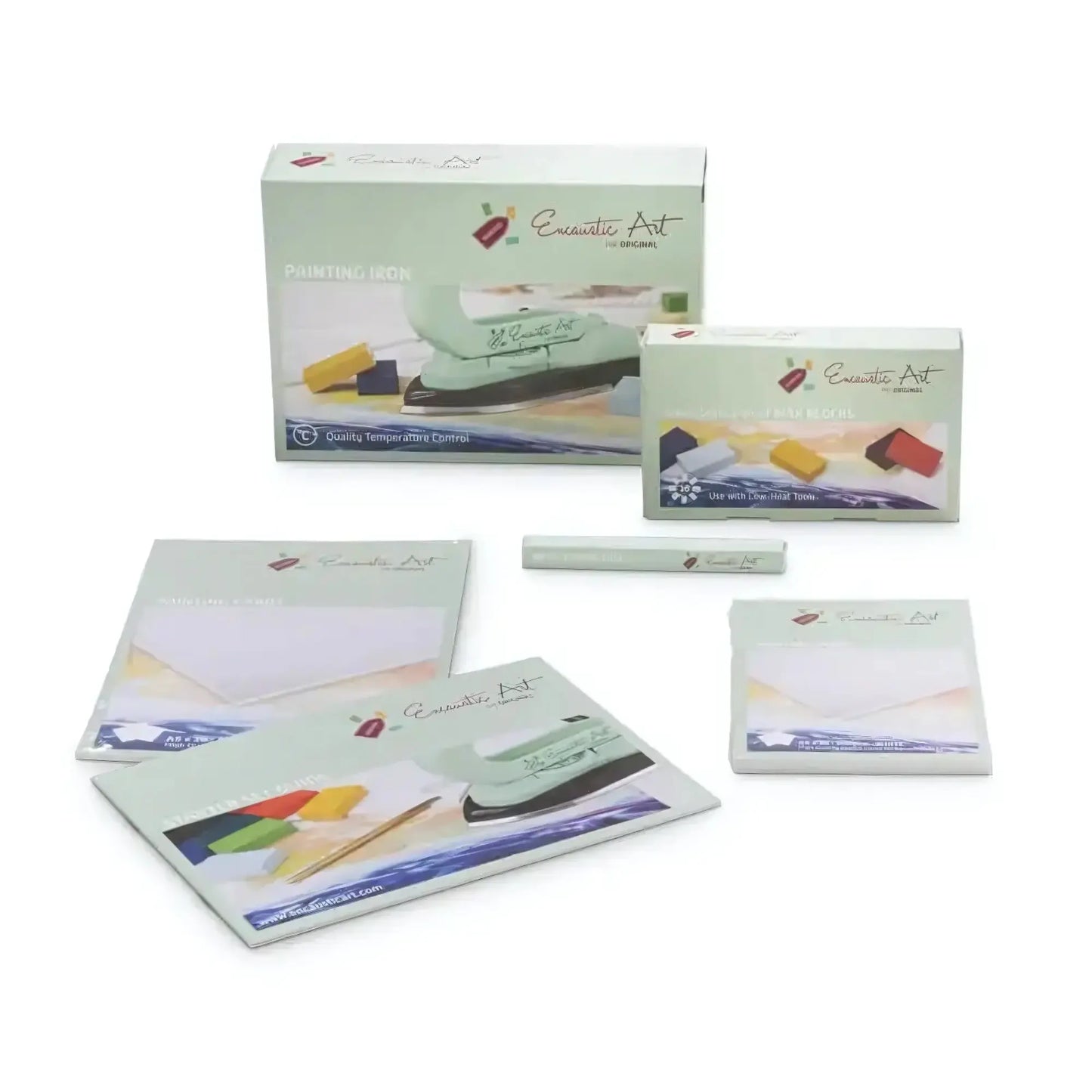 Encaustic Art Kit – All-In-One Wax Painting Set in its boxes on white background