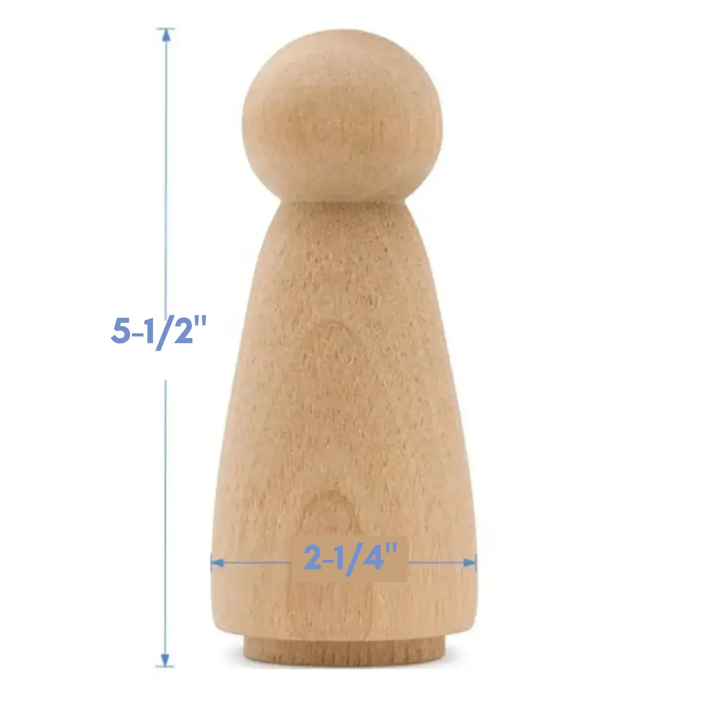 Blank Wooden Peg Dolls — Birchwood Craft Figures in Assorted Sizes