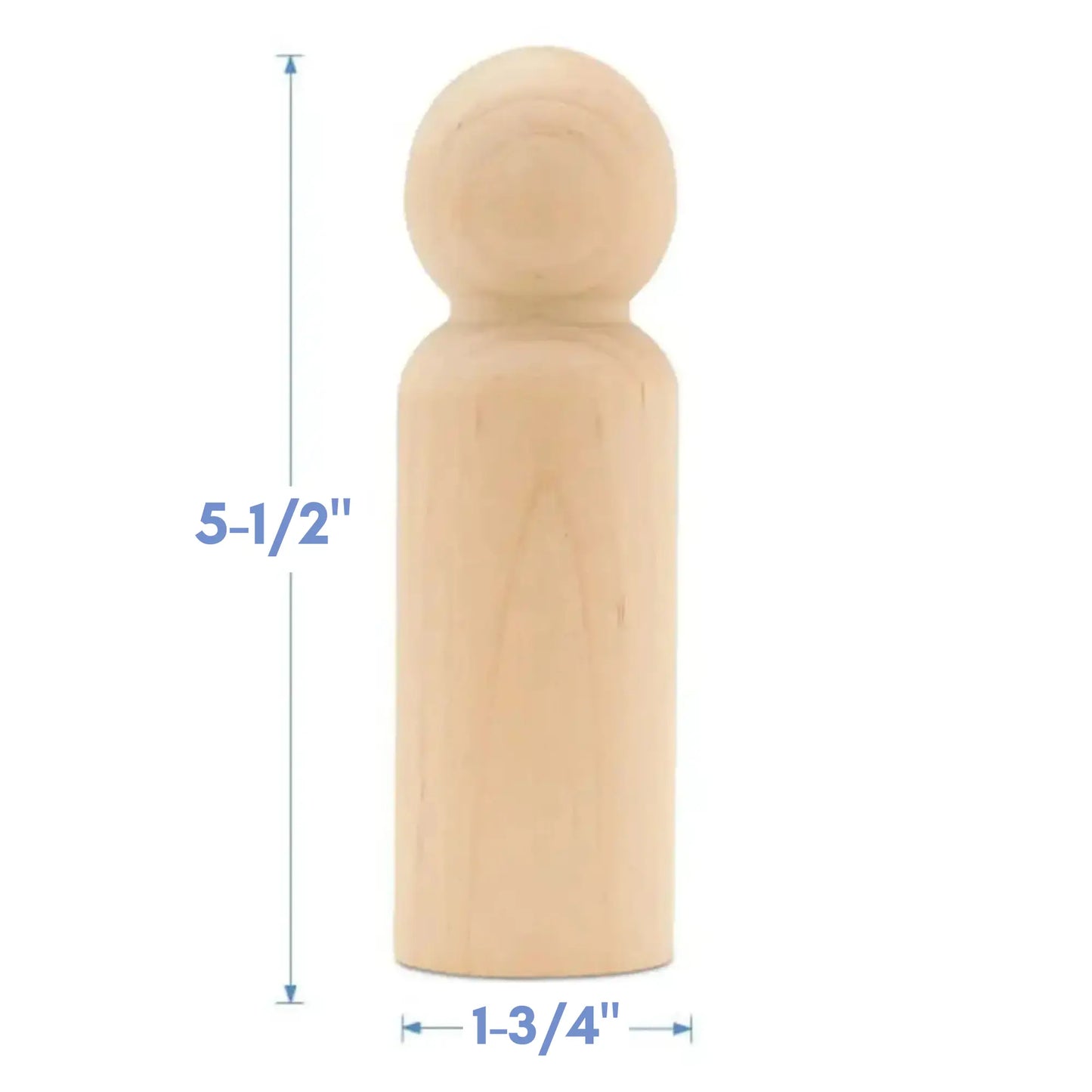 Blank Wooden Peg Dolls — Birchwood Craft Figures in Assorted Sizes