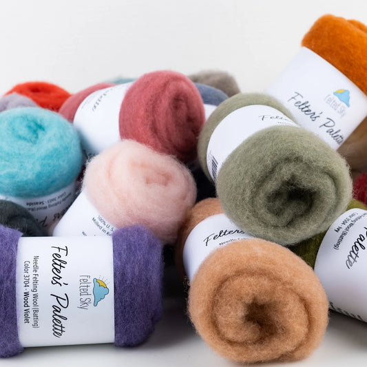 Assorted Colorful Wool Batting