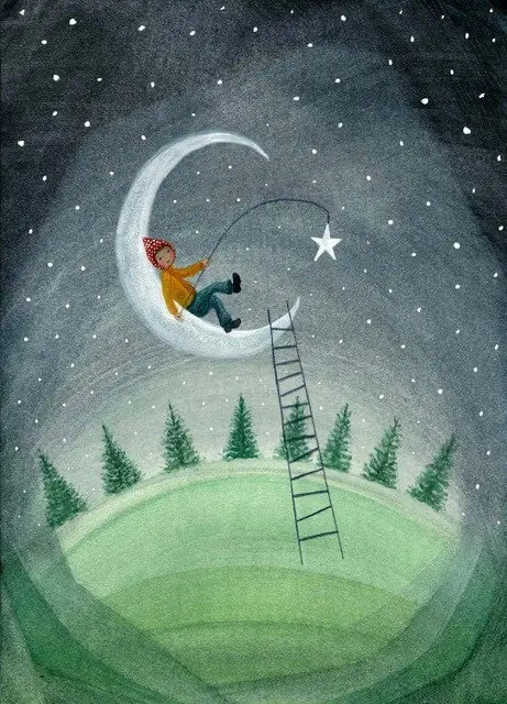 Moon Art Postcard - Alder & Alouette