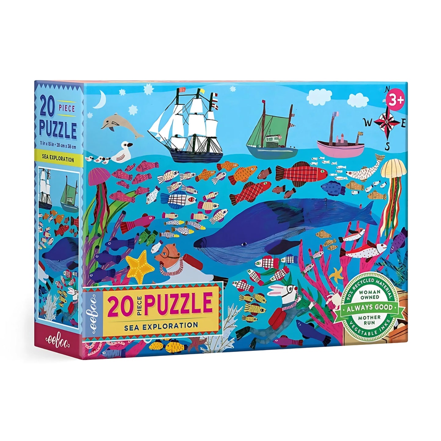 eeBoo | Sea Life 20 Piece Puzzle | Preschool Puzzle - Alder & Alouette