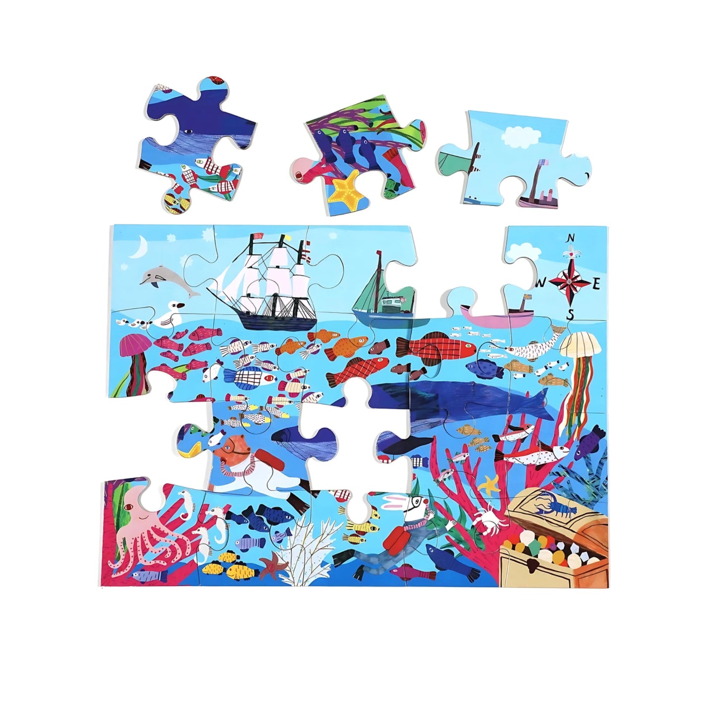 eeBoo | Sea Life 20 Piece Puzzle | Preschool Puzzle - Alder & Alouette