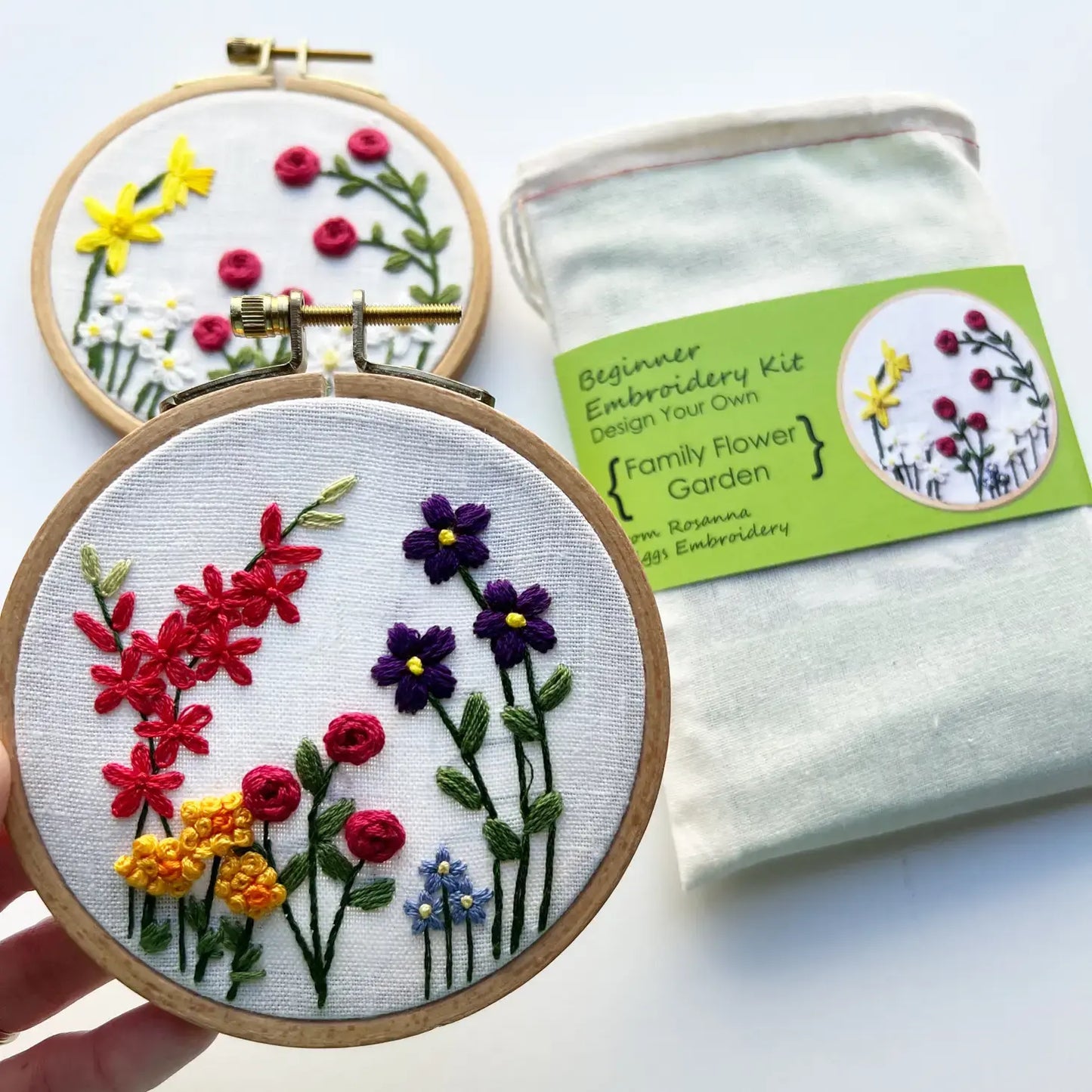 Beginner Embroidery Kit - Family Flower Garden, Choose Your Own Flowers - Alder & Alouette