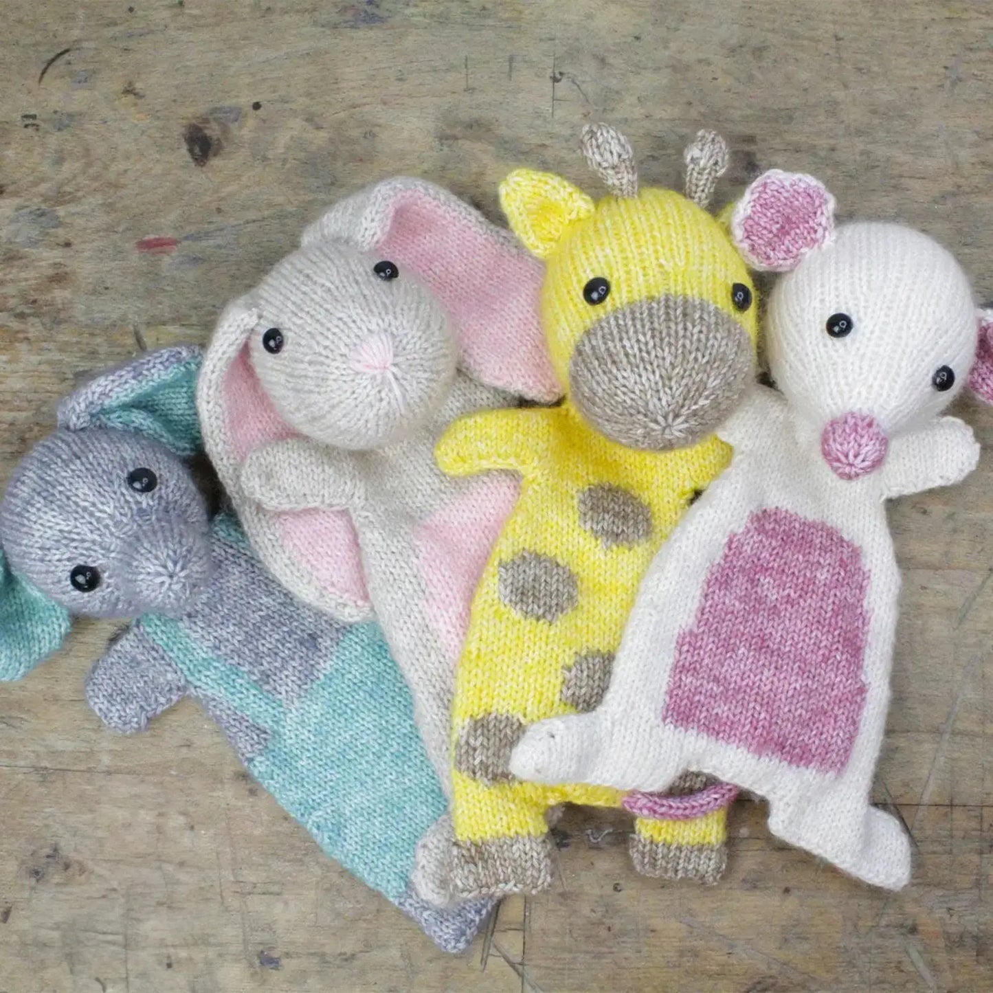 Knitting Kit animals to make (elephant, bunny, giraffe, mouse) - Alder & Alouette
