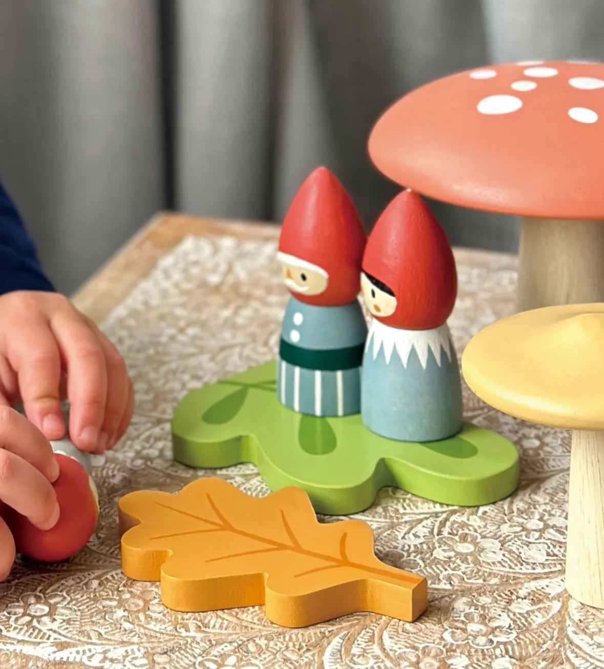 Woodland Gnome Family Tender Leaf Toys at Alder & Alouette