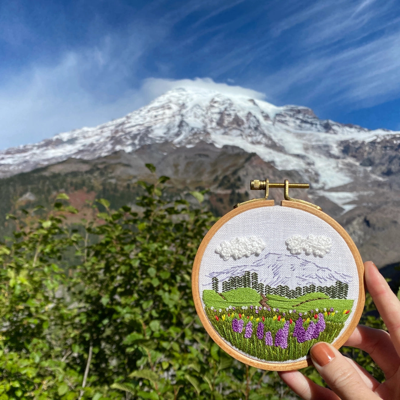 Beginner Hand Embroidery Mount Rainier