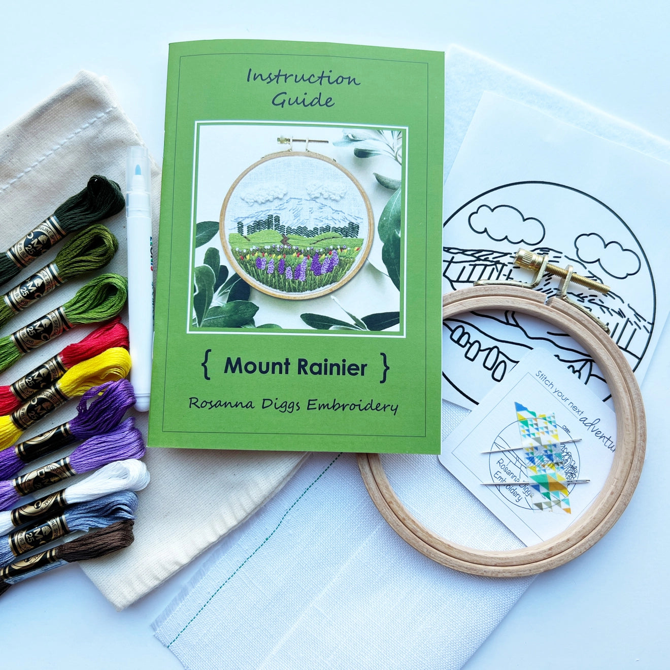 LEARN TO EMBROIDER KIT - GREEN SEA TURTLE - Alder & Alouette