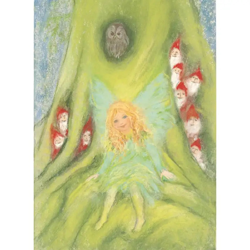 Marjan van Zeyl Postcards - Tree Fairy with Tree Gnomes