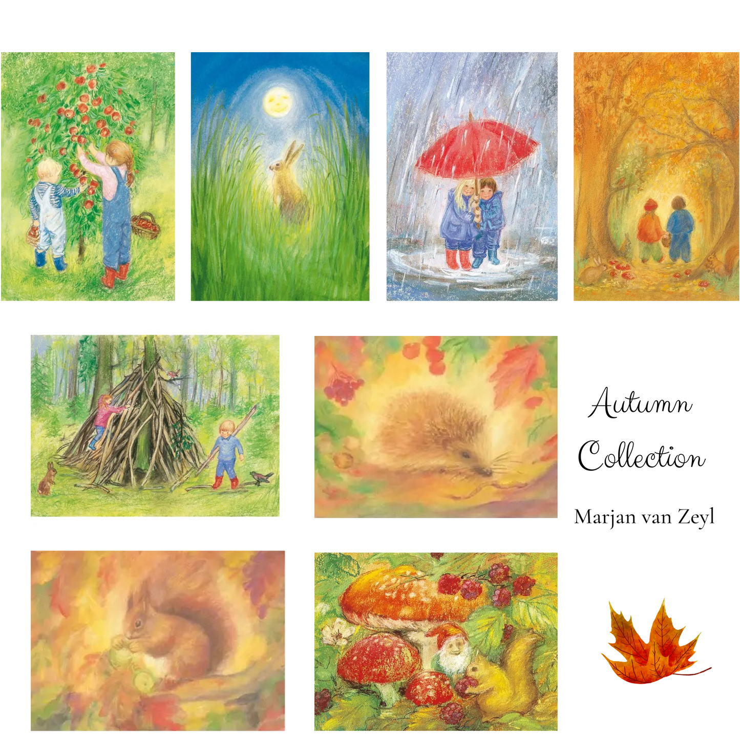 Marjan van Zeyl Autumn Seasonal Postcards - Alder & Alouette