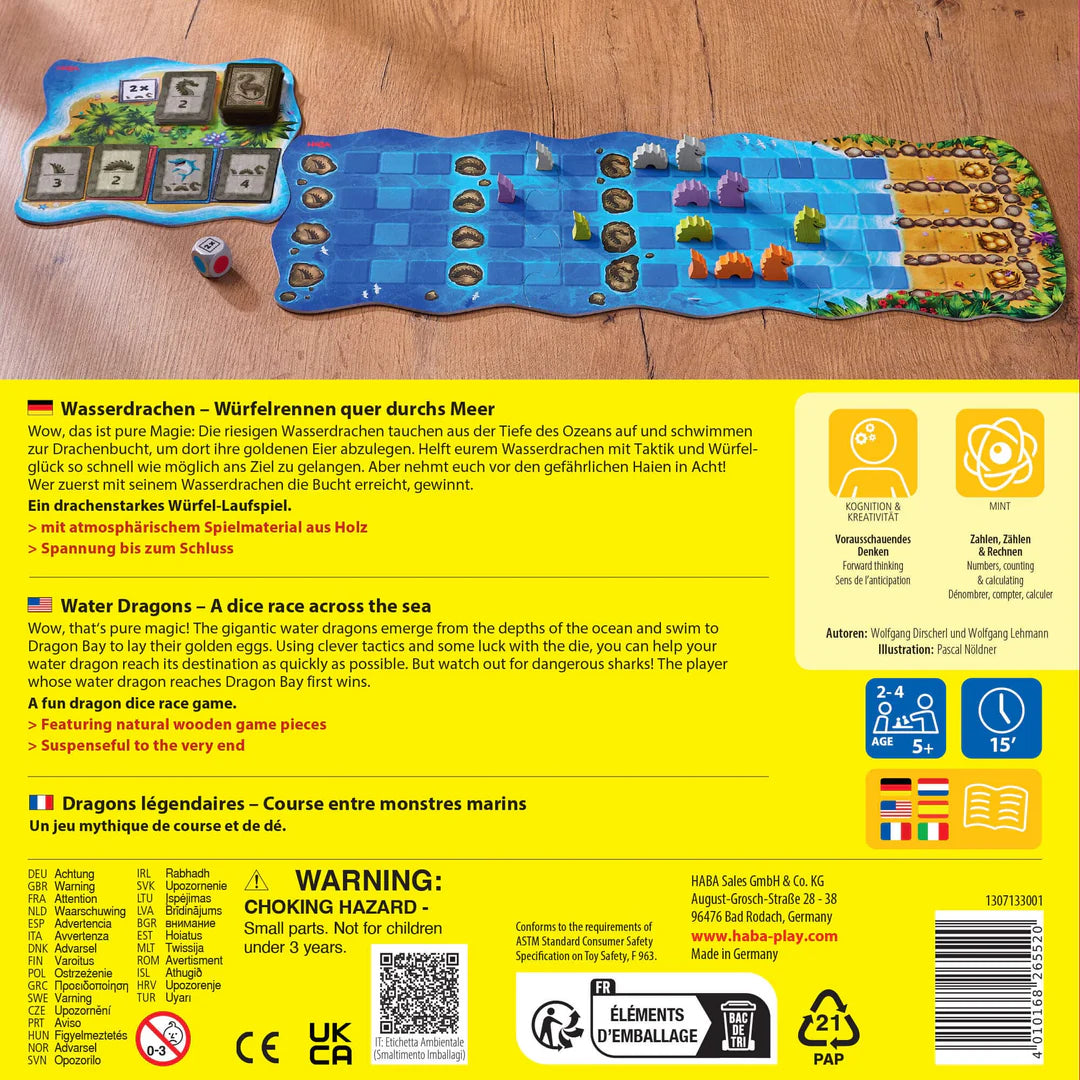 Water Dragons Kids Dice Game by HABA - Alder & Alouette
