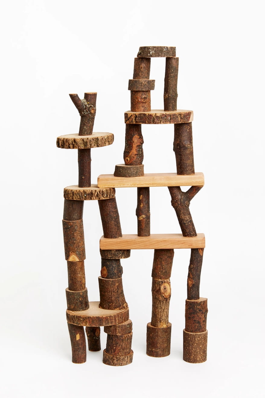 Barked Tree Blocks | Natural Blocks | Nature Blocks - Alder & Alouette