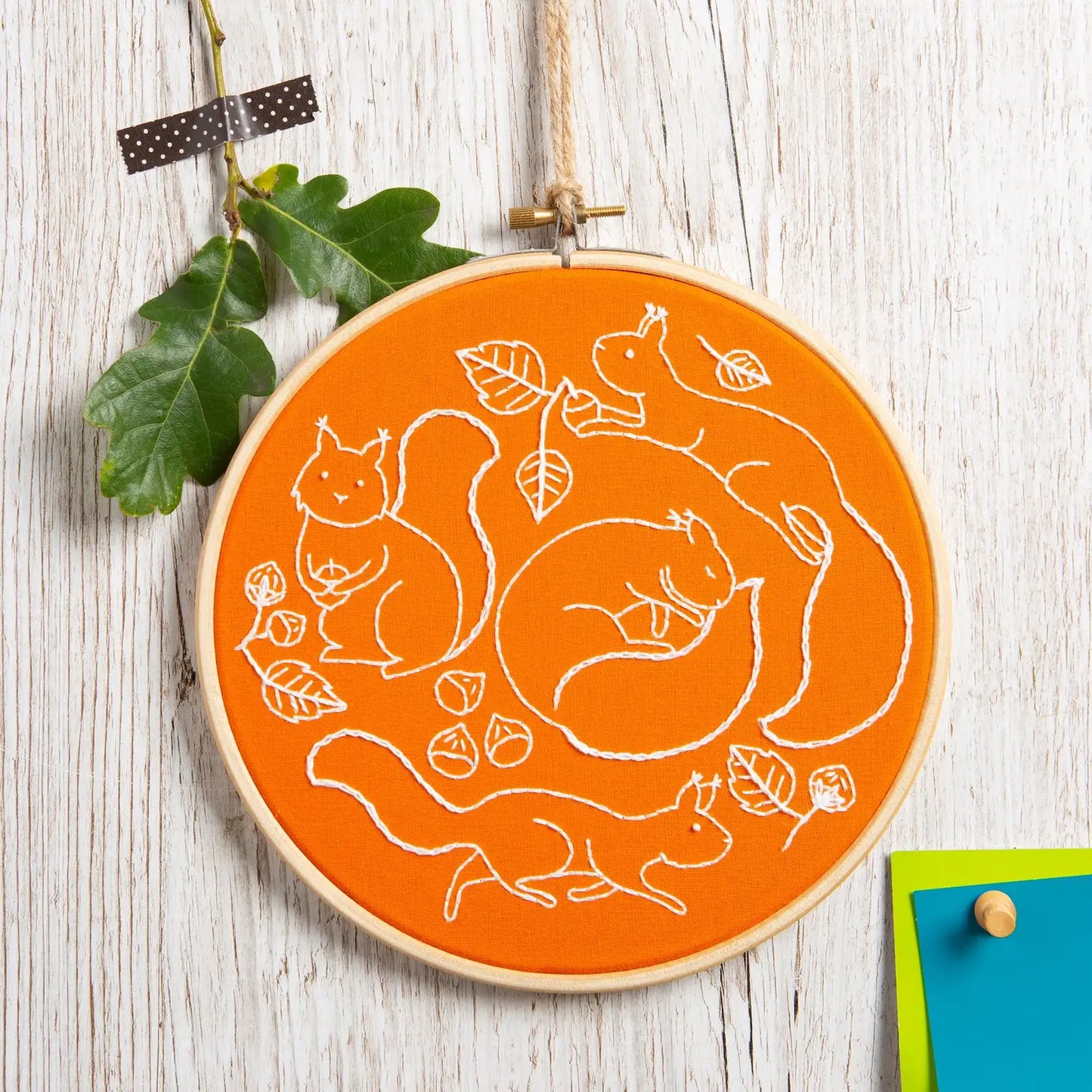 Beginner’s Autumn Embroidery Sewing Kits - Scurrying Squirrels