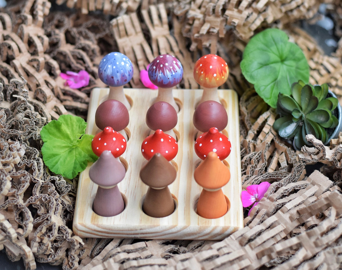 Gnomes & Mushrooms Wooden Toy Set | Pretend Play - Alder & Alouette