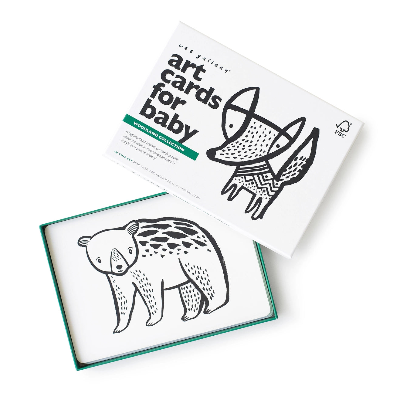 Wee Gallery Baby Art Cards Woodland High Contrast - Alder & Alouette