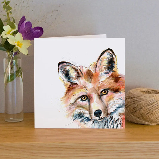 Inky Fox Blank Greeting Card by Kate Moby - Alder & Alouette
