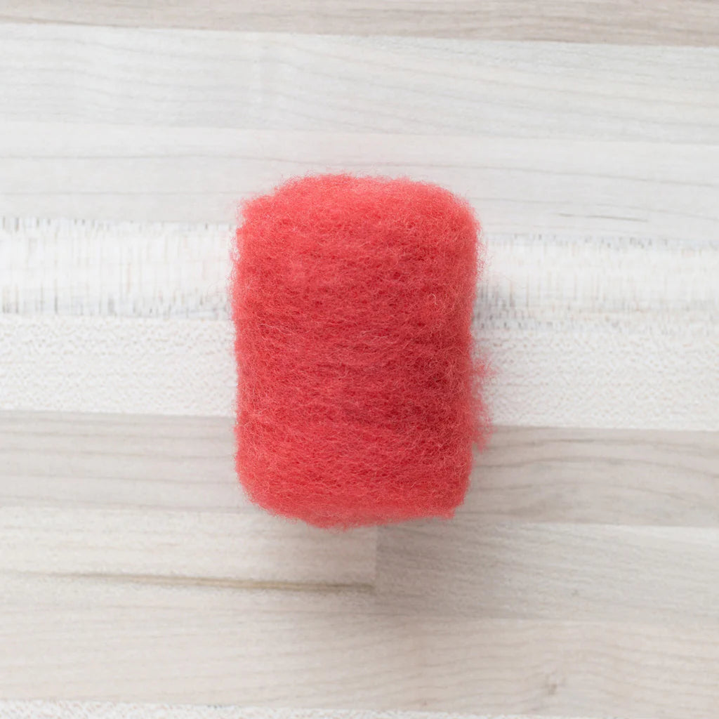 Ladybug Wool Batting by Felted Sky on a Tabletop