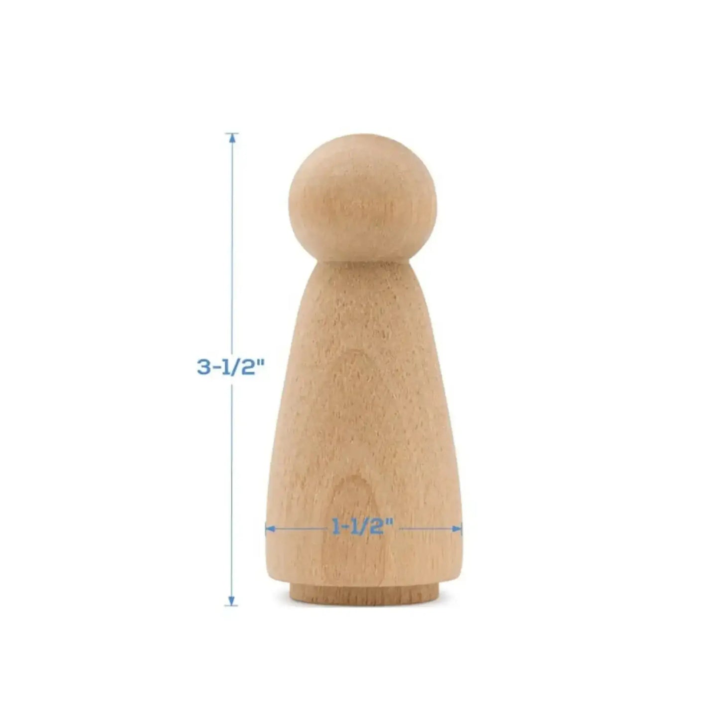 Blank Wooden Peg Dolls — Birchwood Craft Figures in Assorted Sizes