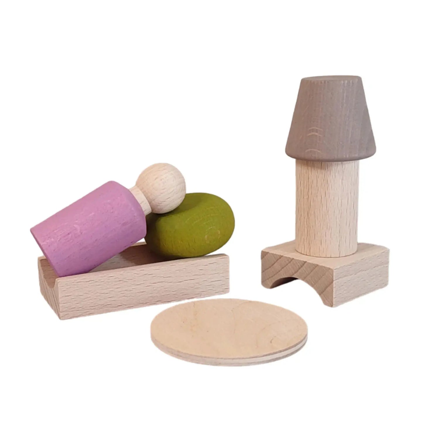 Lubulona Wooden Peg Doll Play Set – At·Home Collection