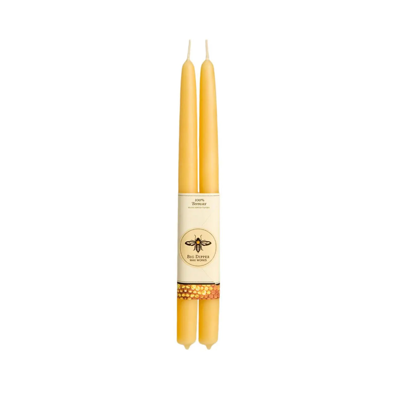 Pair of Beeswax Taper Candles by Big Dipper Waxworks