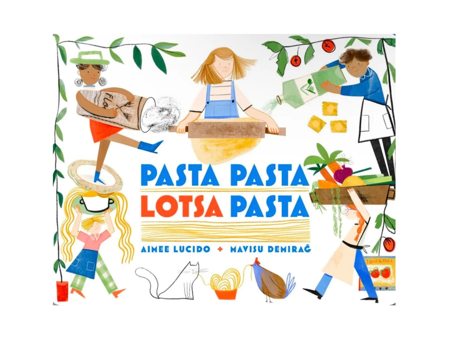 Pasta Pasta Lotsa Pasta, a fun picture book by Aimee Lucido and Mavisu Demirag - Alder & Alouette