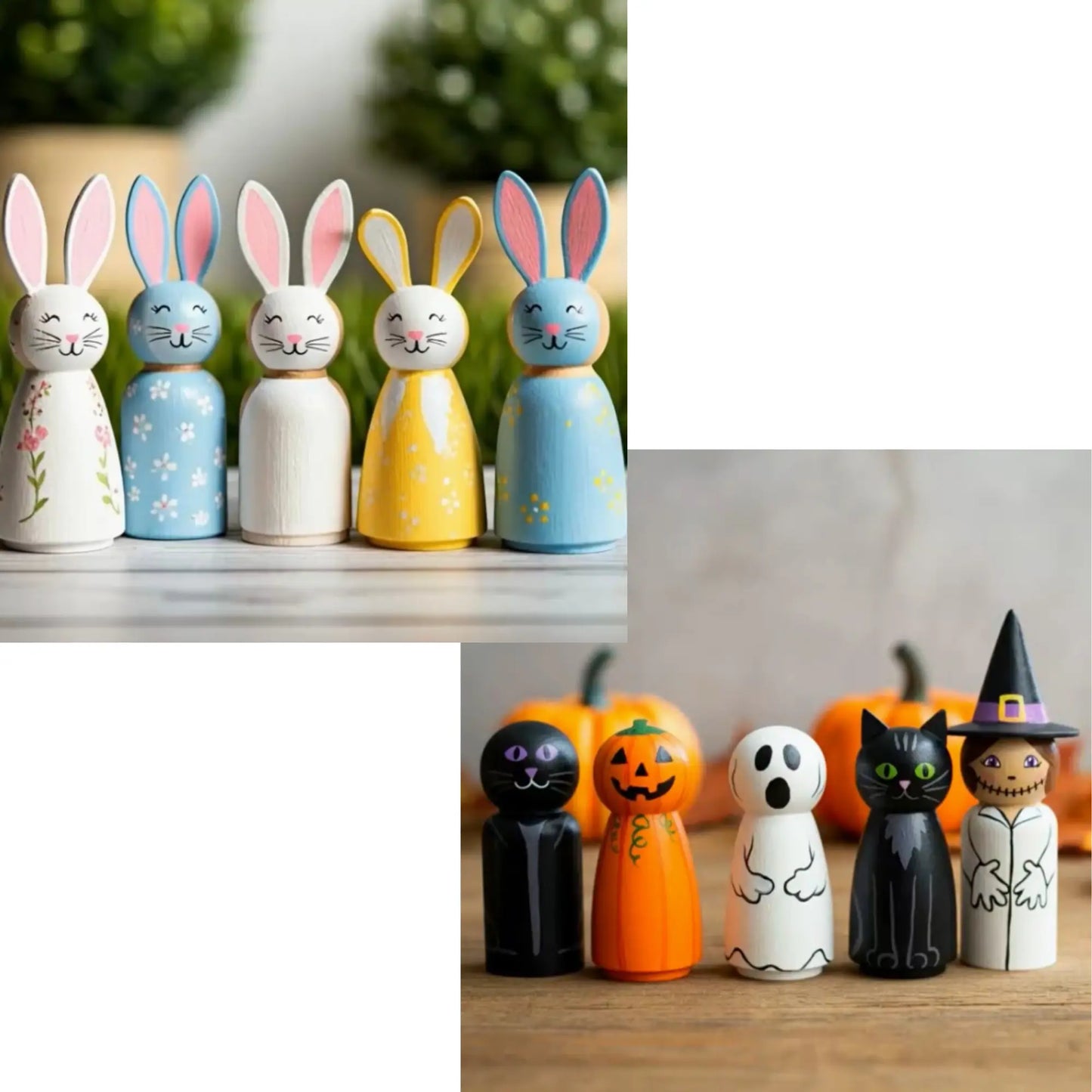 Blank Wooden Peg Dolls — Birchwood Craft Figures in Assorted Sizes