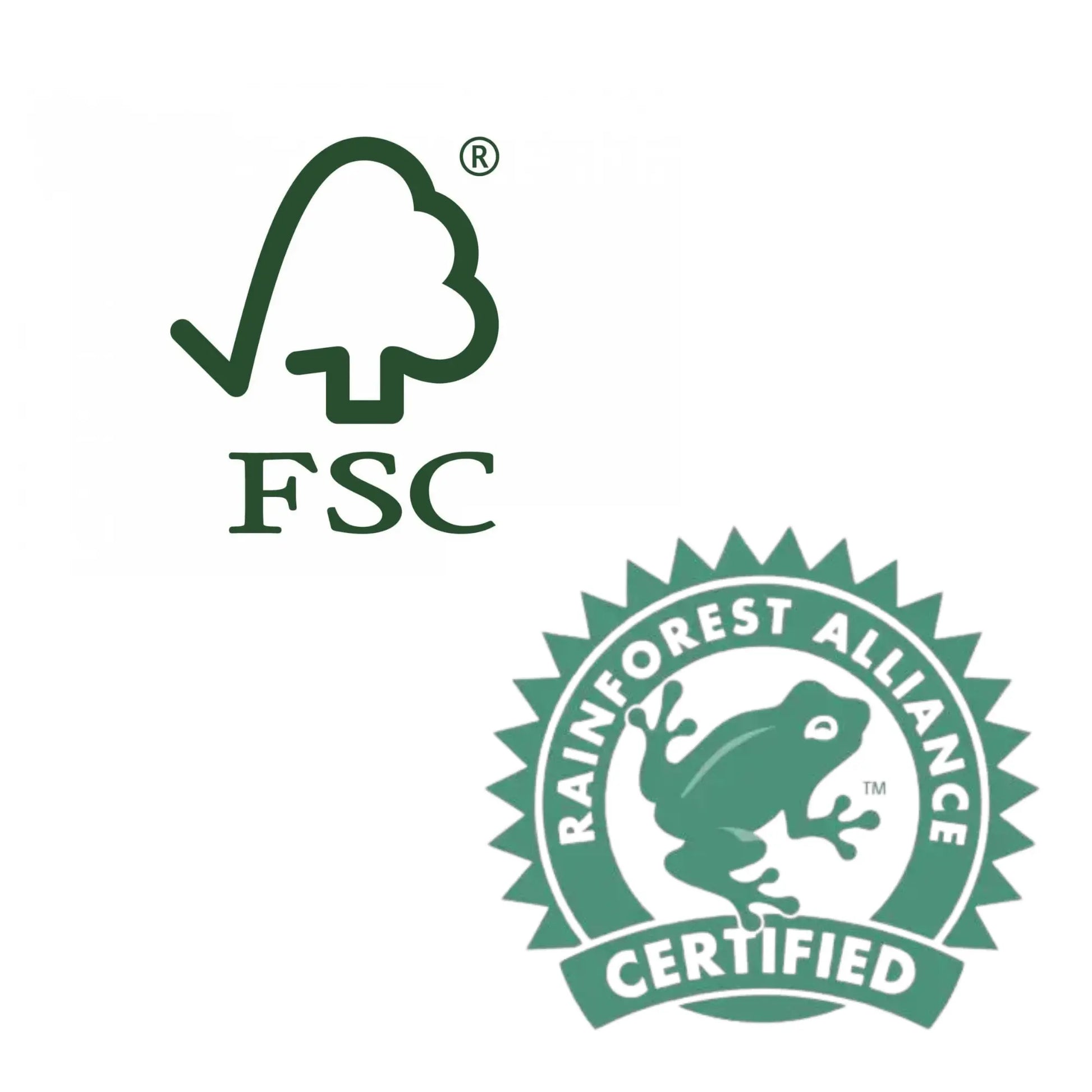 Art Pad Recycled FSC certified and Rainforest Alliance Certified Logos on white