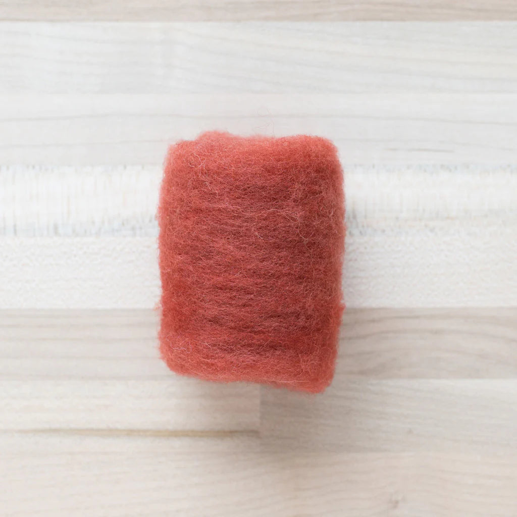 Robin's Breast Wool Batting by Felted Sky on a Tabletop