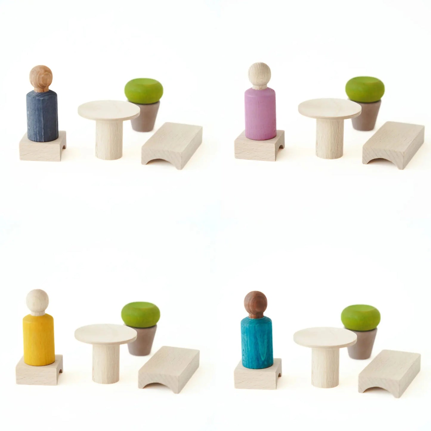 Lubulona Wooden Peg Doll Play Set – At·Home Collection