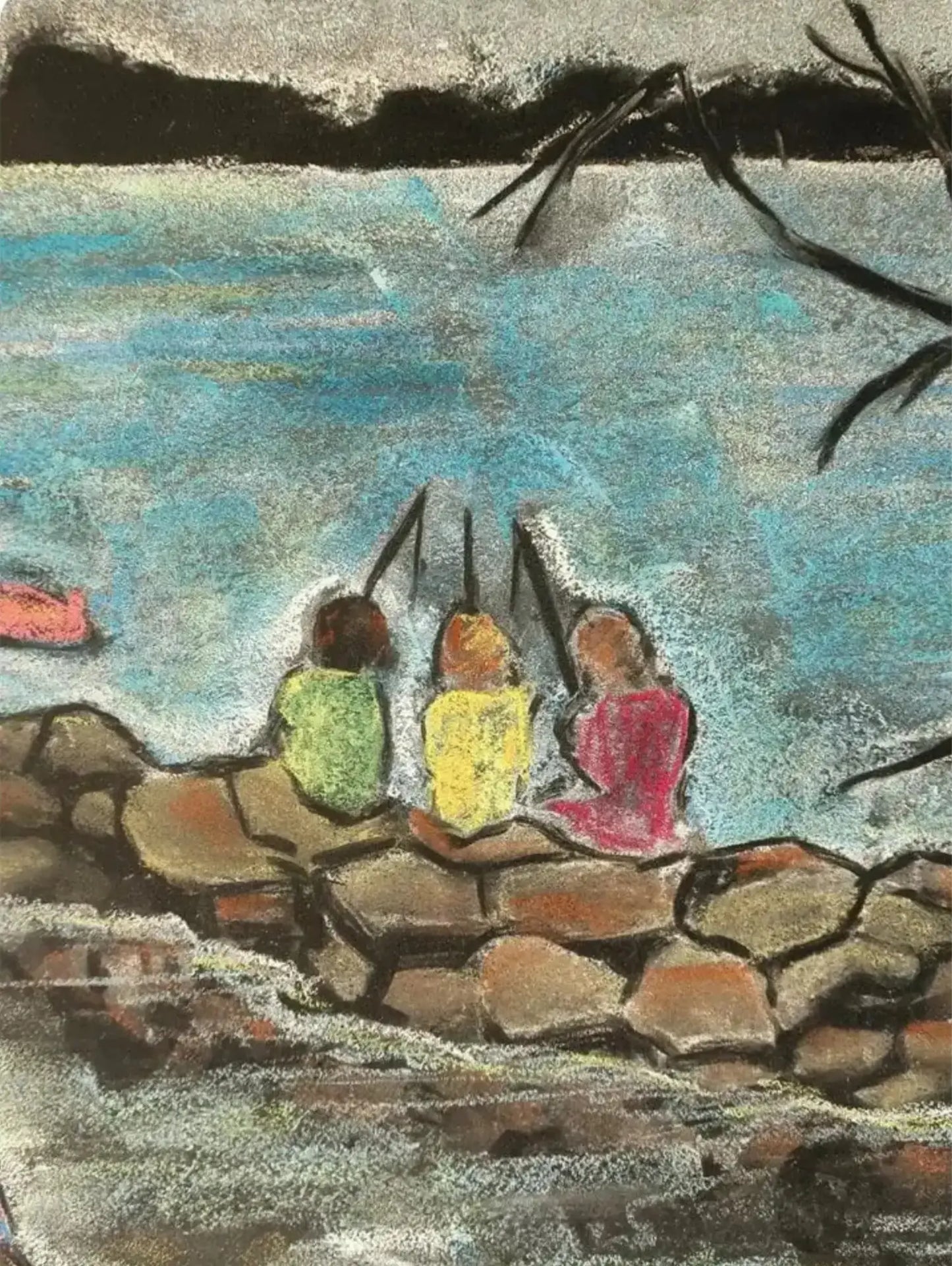 Anglers – Art Postcard by Geertje Kapteijns