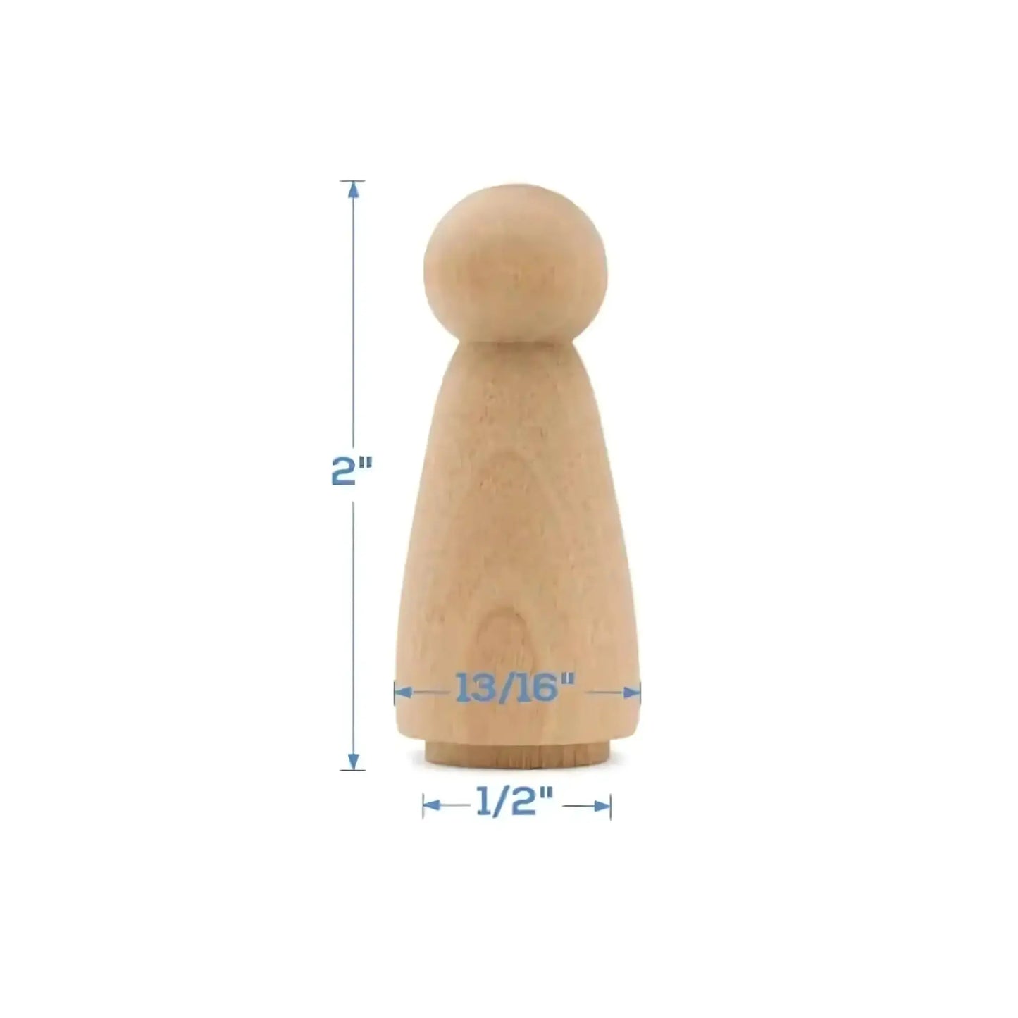 Blank Wooden Peg Dolls — Birchwood Craft Figures in Assorted Sizes