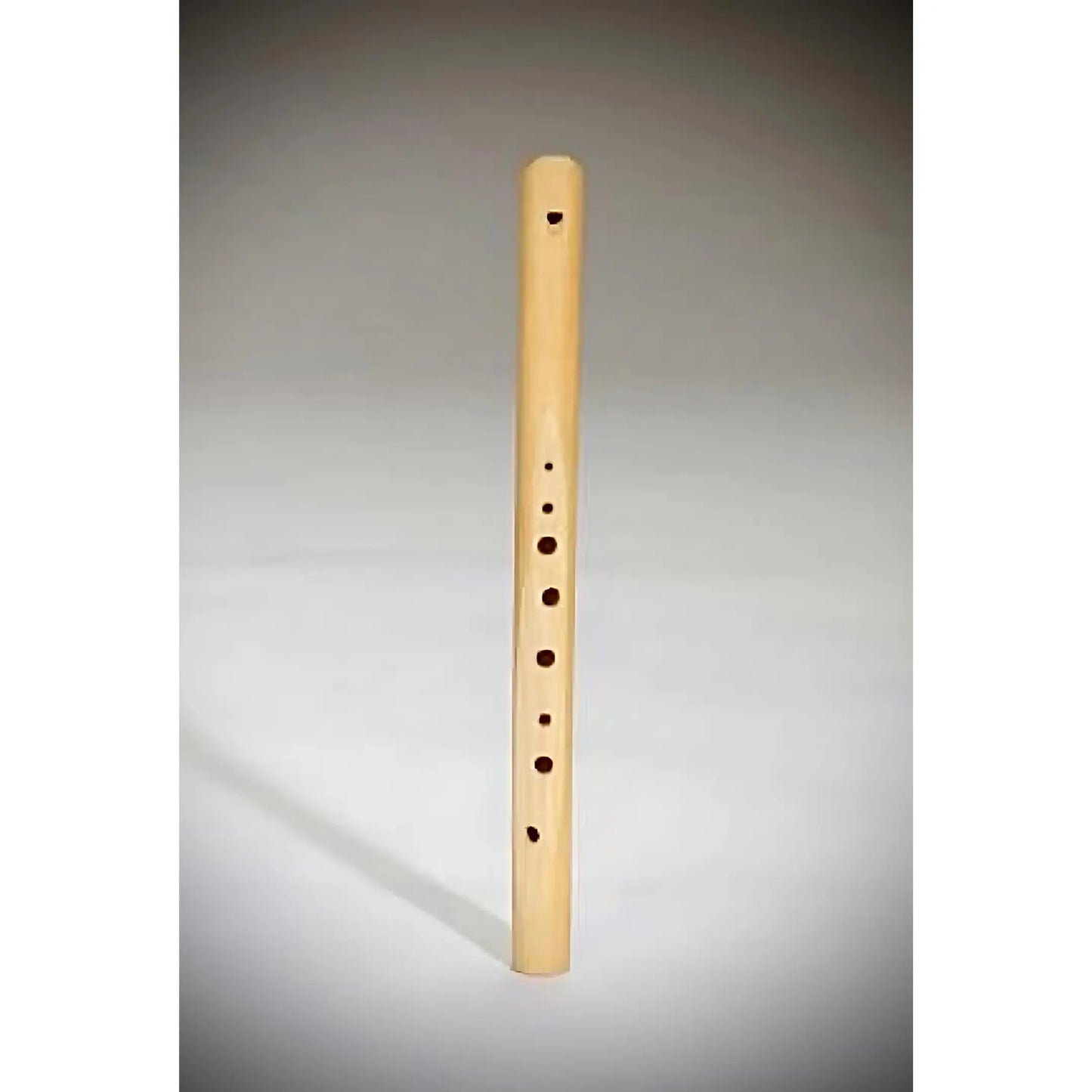 Wooden Choroi pentatonic octa flute on a gray background