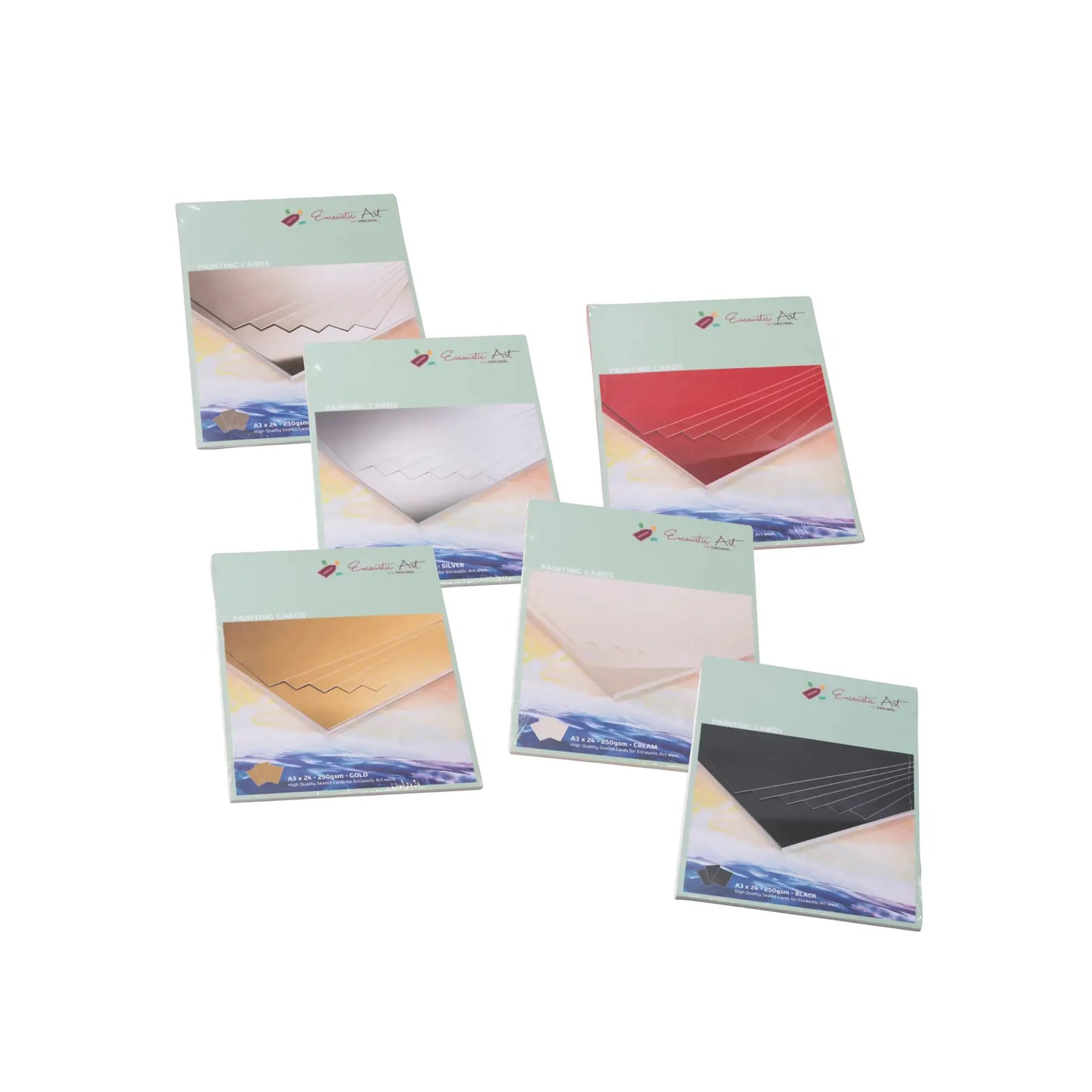 Encaustic Colored Painting Cards, Glossed, A5–A3 - Alder & Alouette
