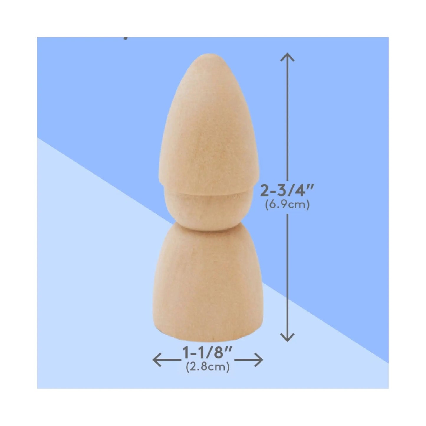 Blank Wooden Peg Dolls — Birchwood Craft Figures in Assorted Sizes