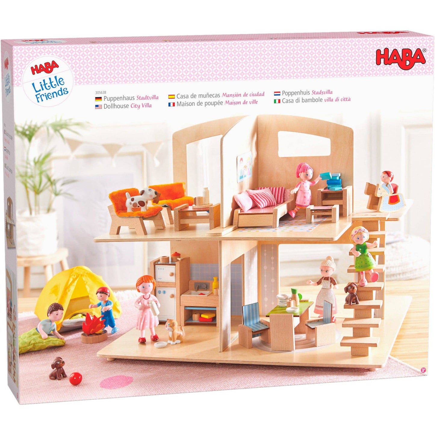 Little Friends Dollhouse Town Villa with Furniture – Wooden HABA Dollhouse