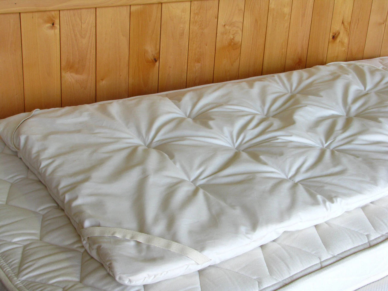 Crib Mattress Quilted Topper, Organic Cotton Sateen & Eco Wool