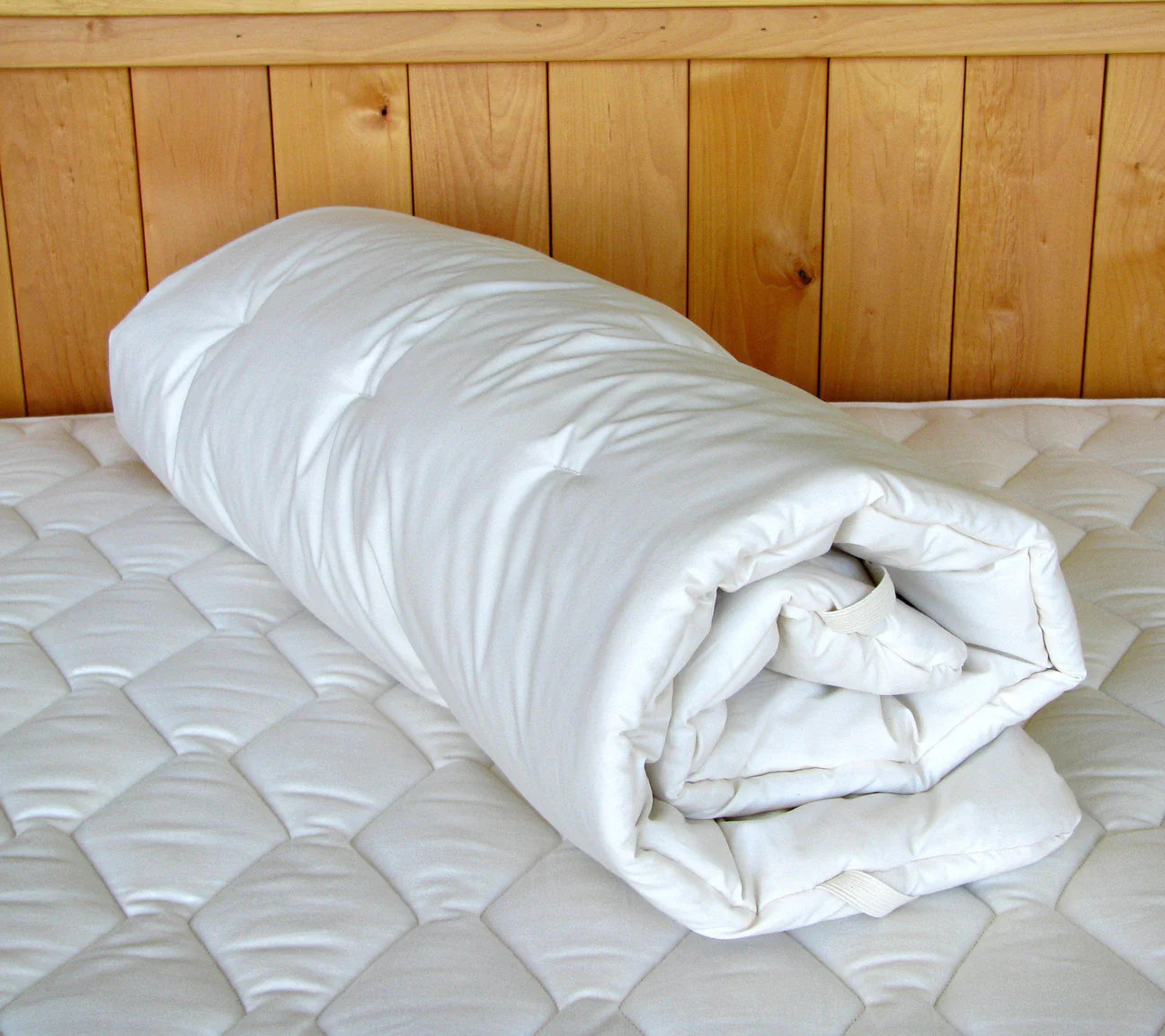 Crib Mattress Quilted Topper, Organic Cotton Sateen & Eco Wool