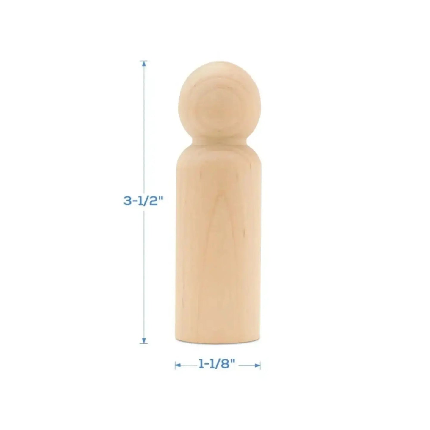 Blank Wooden Peg Dolls — Birchwood Craft Figures in Assorted Sizes
