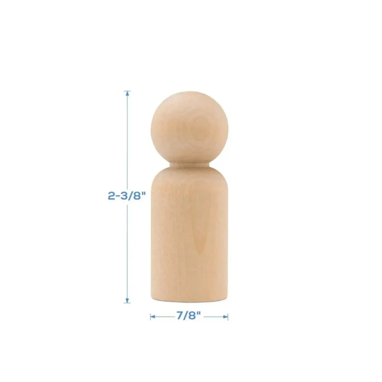 Blank Wooden Peg Dolls — Birchwood Craft Figures in Assorted Sizes