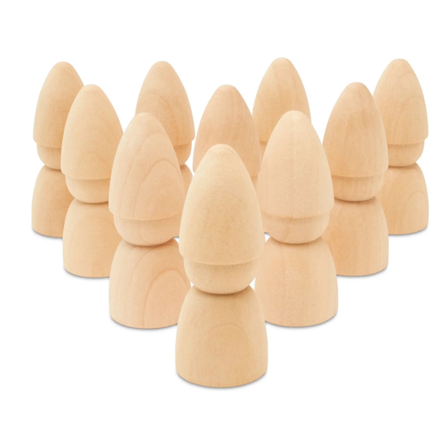Blank Wooden Peg Dolls — Birchwood Craft Figures in Assorted Sizes