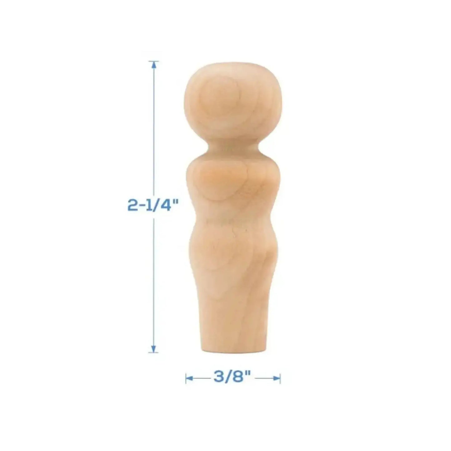 Blank Wooden Peg Dolls — Birchwood Craft Figures in Assorted Sizes