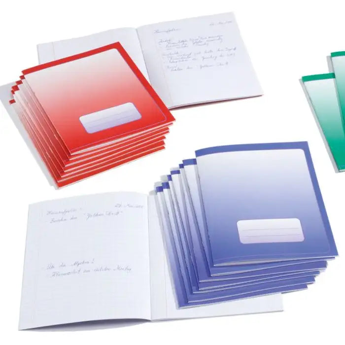 Accounting Graph Paper (4x7mm) Small Exercise Book (6.3”x8.3”), Red & Blue Graphing paper - Alder & Alouette