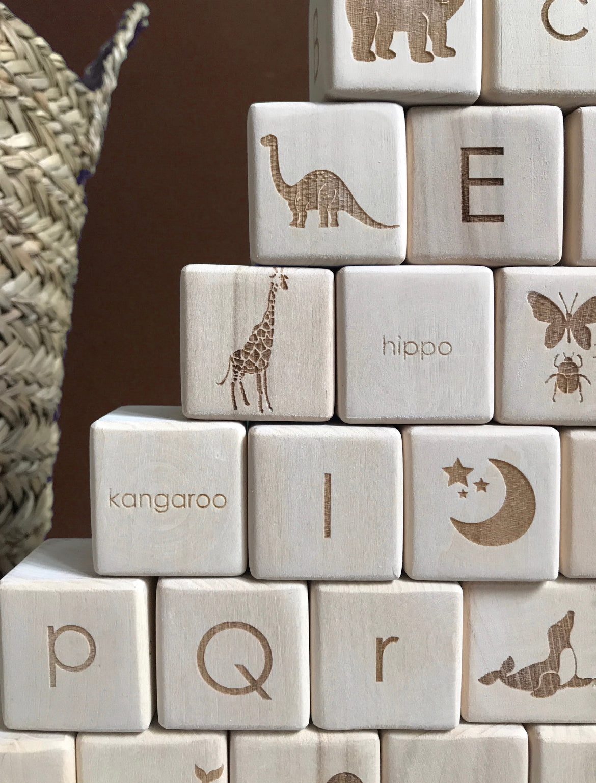 SABO Wooden Alphabet Blocks by Ukrainian Artisans - Alder & Alouette