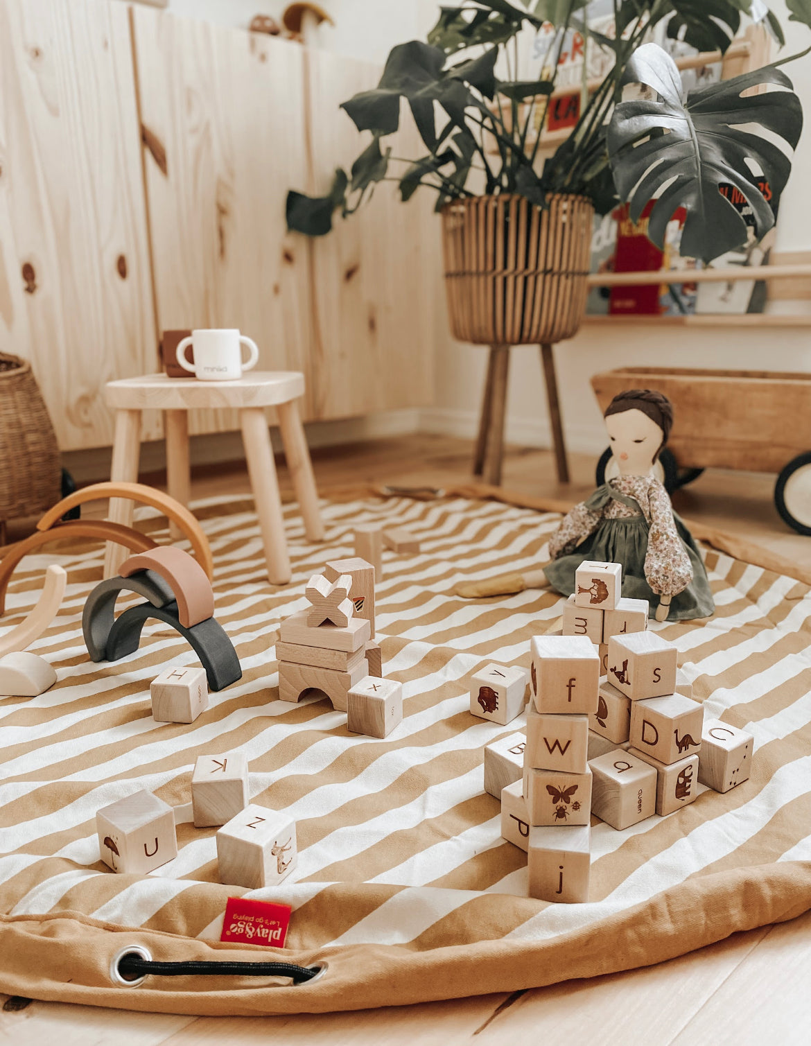 SABO Wooden Alphabet Blocks by Ukrainian Artisans - Alder & Alouette