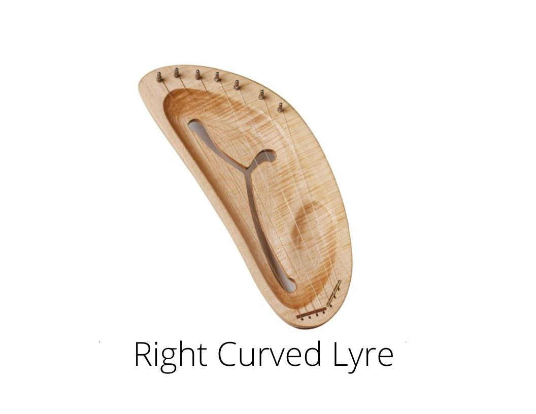 Auris 7-String Set for the Curved Lyre & Harp Right Curved Lyre on a white background