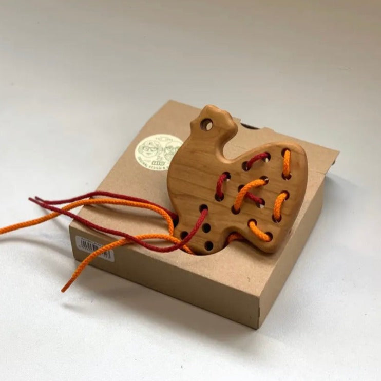 BAJO Lacing Toy Rooster | Natural Toy | Wooden Toy - Alder & Alouette