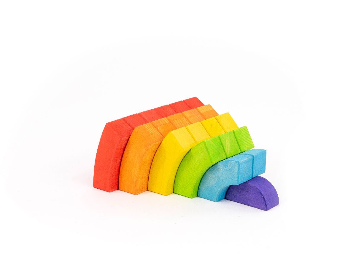 BAJO Wooden Rainbow Blocks: Logic Toy & Open Ended - Alder & Alouette